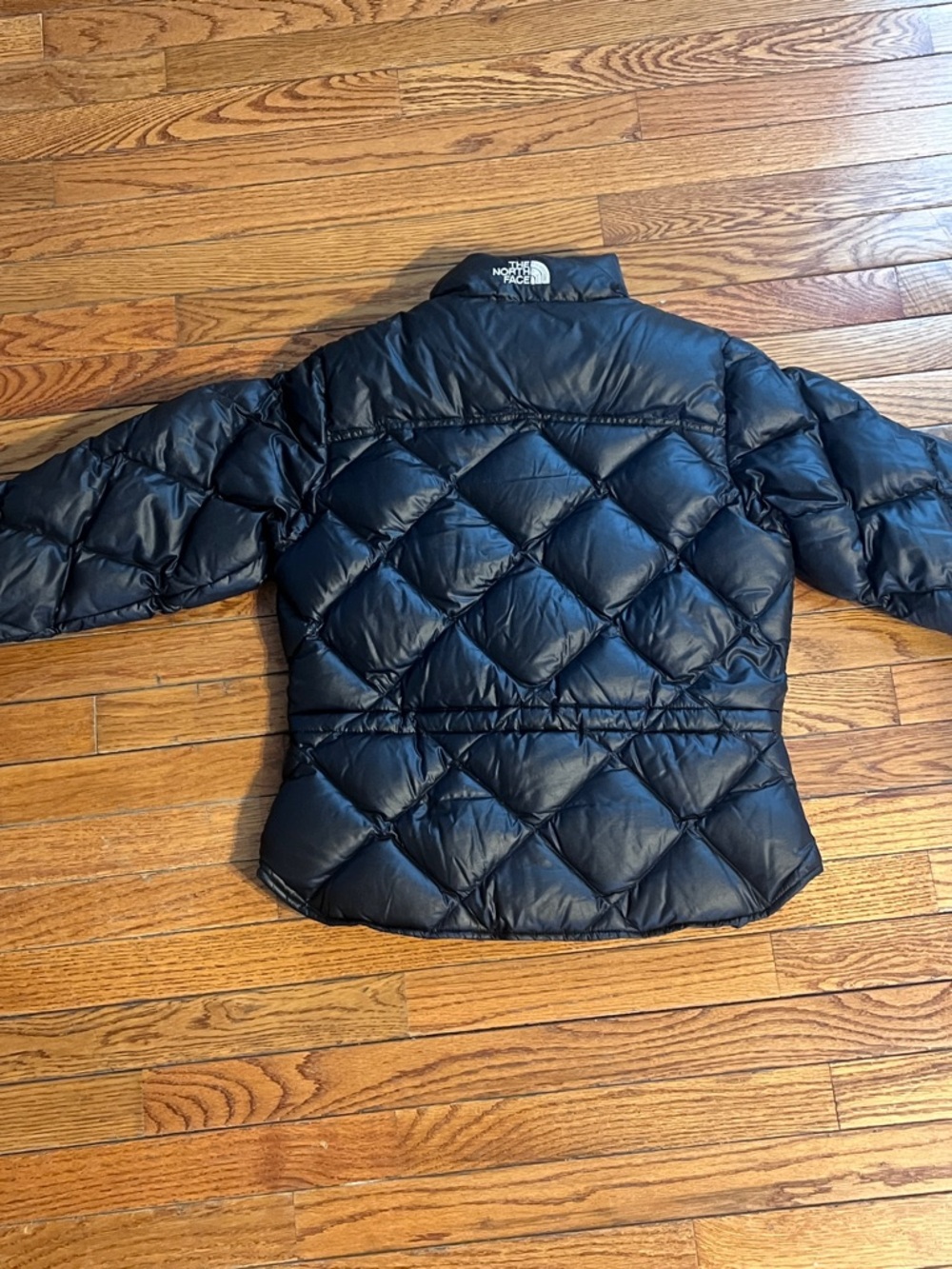 The North Face Black Puffer Coat with Elastic Hem - Picture 10 of 16